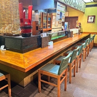 ご予約なしでもご案内しやすいカウンター席もございます