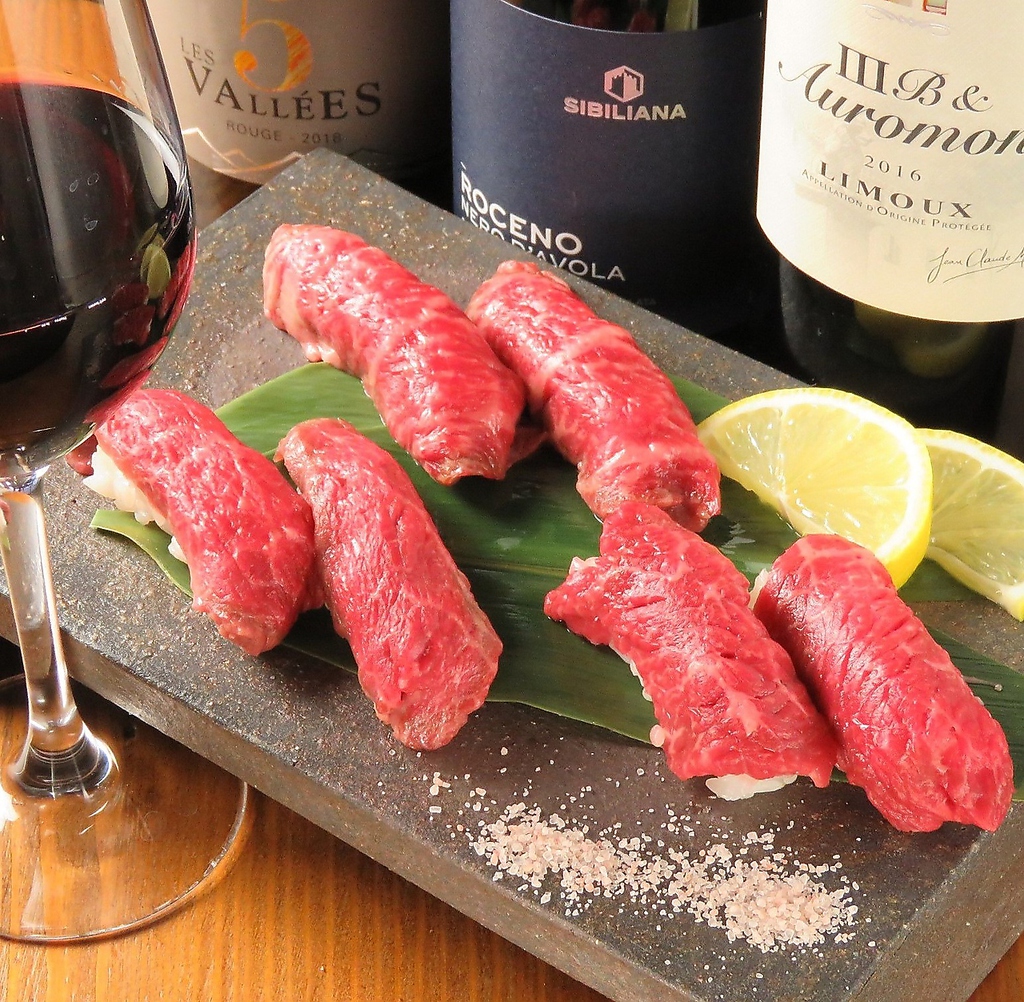 A４黒毛和牛の炙り肉寿司