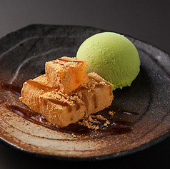 わらび餅と抹茶アイス