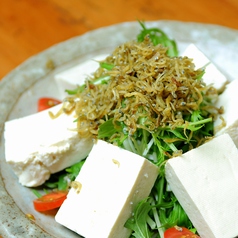 ジャコと豆腐の水菜サラダ