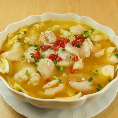 白身魚と高菜の煮込み/イカとアスパラ炒め