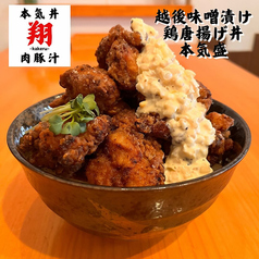 越後味噌漬け鶏唐揚げ丼 普通盛/本気盛