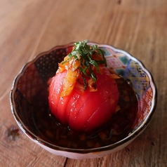 トマトスライス　自家製ラー油ドレッシング