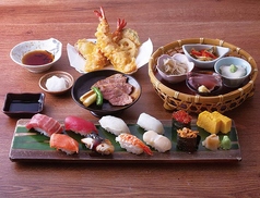 寿司と大海老天ぷらと京鴨御膳〈上〉