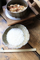 お米は丹波篠山産のコシヒカリを。釜飯、雑炊、卵かけご飯、いずれも絶品です。