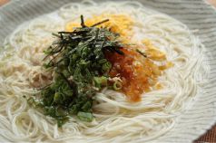 鶏飯風鶏だしそーめん