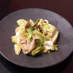 鶏肉とキャベツのぺペロン炒め