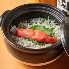 明太子としらすの土鍋ご飯