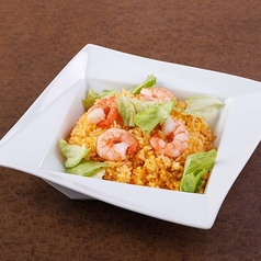 ピリ辛エビレタス炒飯