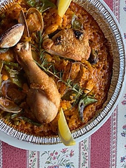 バレンシア風　若鶏とあさりのパエリァ