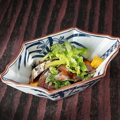 漬け鰹のわさび菜和え