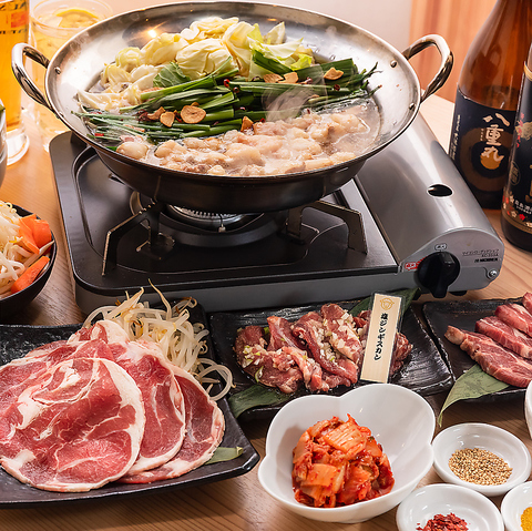 【2名〜ＯＫ◎ひろ米コース】熟成ラム肉3種にジンギスカンもつ鍋！120分飲み放題付6500円