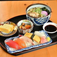 にぎり寿司+肉うどんセット