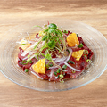 料理メニュー写真&nbsp;戻りカツオのカルパッチョ～八朔と香味野菜のソース～