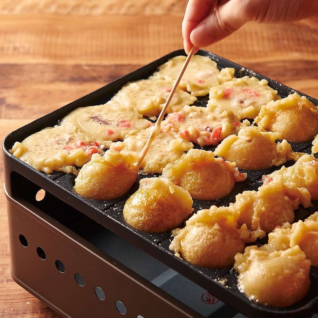 大人気の自分で作れる『手作りたこ焼き』みんなでワイワイ楽しく作れば、盛り上がります♪