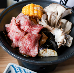 氷見牛昆布締めの陶板焼き