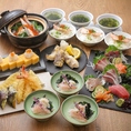 【２時間飲放題付】魚秀特選コース7,000円→クーポン利用で6000円★旨みたっぷりのしじみとあおさのスープから始まり、先付け、豪華な特選お造り7種盛り、香ばしく仕上げた旬魚の西京焼き、ふわふわ巻き立て出汁巻きたまご等『極上の海鮮尽くし』！旬魚と旬菜の天ぷら、炊き立ての旬魚ご飯とみそ汁で心もお腹も大満足◎