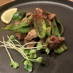 砂ずりピーマン炒め