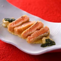 国産生サーモンのレアカツ