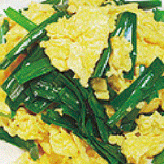 チンゲン菜炒め／トマトと玉子炒め／ニラと玉子炒め