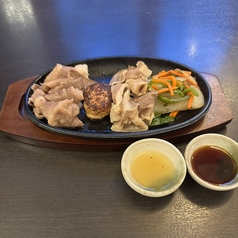 あぐーと黒毛和牛の鉄板焼き