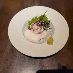赤身と山形村長芋の山かけ