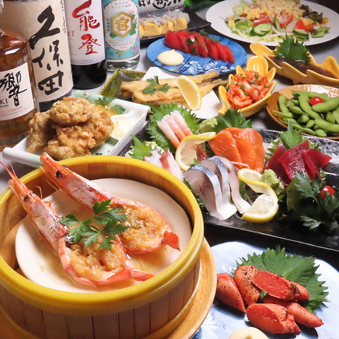 当店自慢の生牡蠣や能登豚の野菜巻きや新鮮なお刺身をご堪能ください