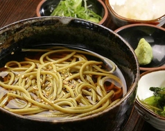 茶そば（温/冷）/にぎり五種盛り　各