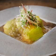 福井県鯖江市 伝統野菜「吉川ナス」 冷やし茄子 ~香味野菜と出汁ジュレ~
