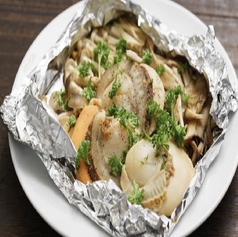 ホタテときのこのホイル焼き