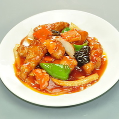 酢豚/豚肉細切りピリ辛炒め/豚肉とニンニク茎炒め/青椒肉絲