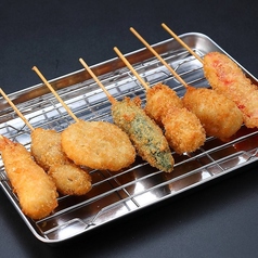 れんこん串/うずら串/オクラ串/紅しょうが串/じゃがいも串/鶏ささみ大葉串/鶏ささみチーズ串