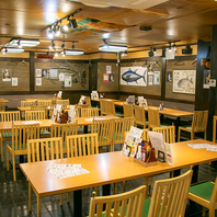 広い店内でゆっくり