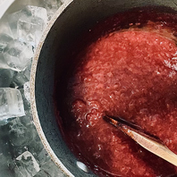 フルーツソースも自家製