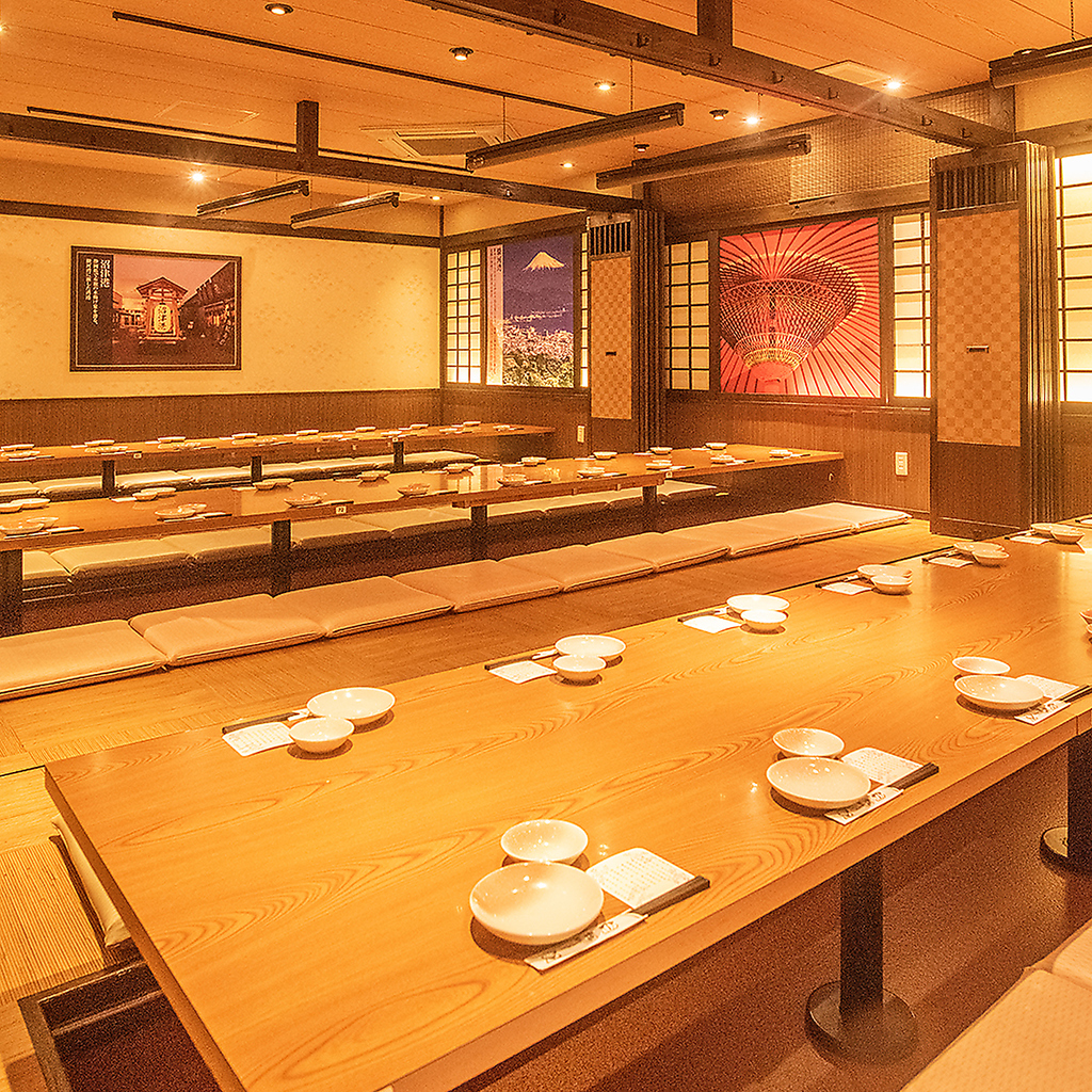 宴会は広々としたお座敷で♪最大60名様までご利用頂けます。お気軽にご相談ください。