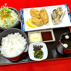 カキフライとカキのバター焼き定食