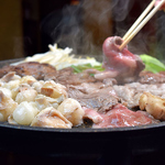 大きな鉄板でのBBQ！