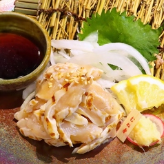 朝〆地頭鶏むね身たたき