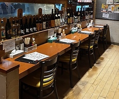 １名様～お一人様大歓迎！！ちょい飲みにちょうどいいカウンターのお席になります。