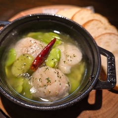 そら豆とホタテのアヒージョ