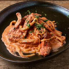 渡り蟹のトマトクリームソース 生パスタ タリアテッレ