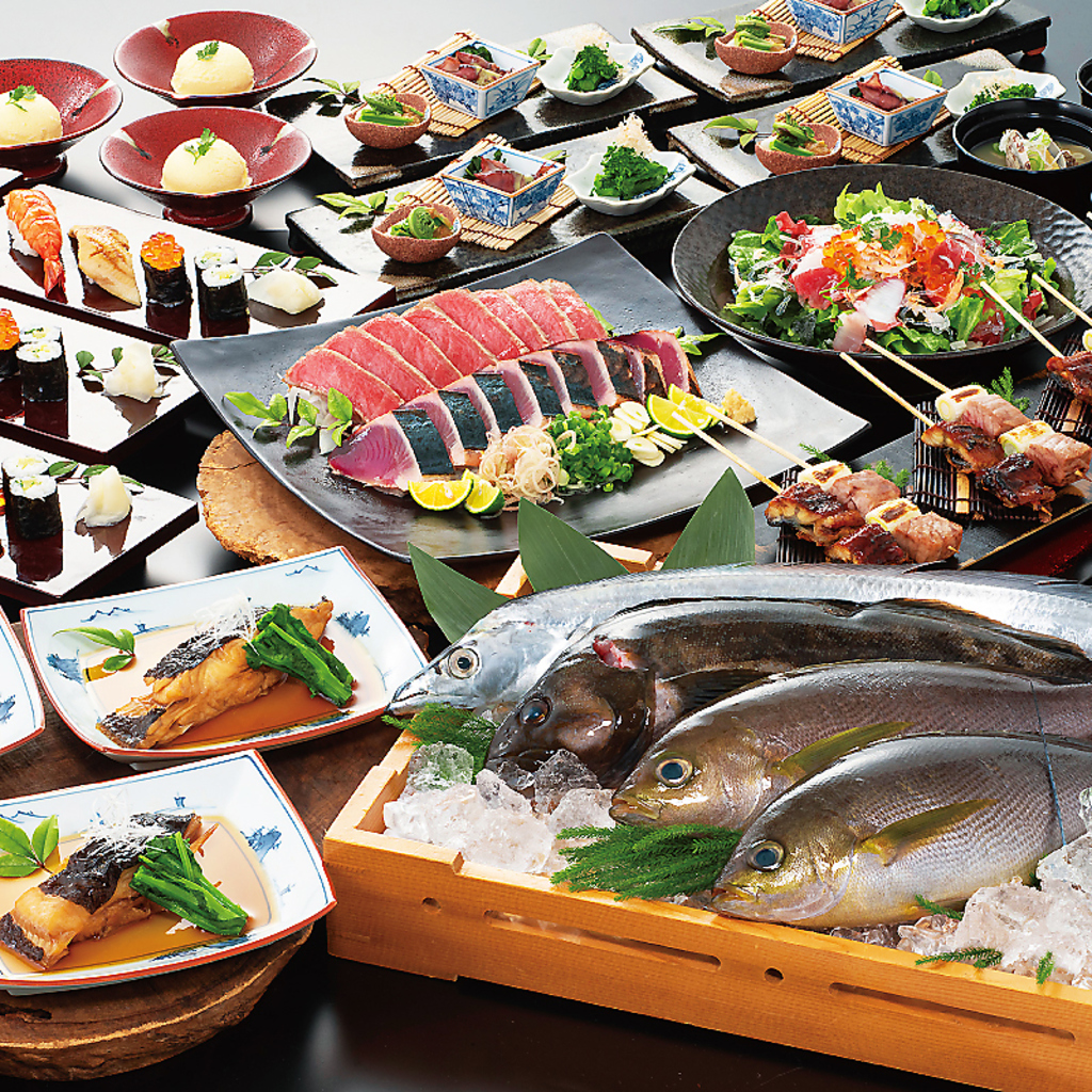 厳選食材を思う存分堪能できるコースを多数ご用意♪2時間飲み放題付き!!各種宴会に◎※写真は一例