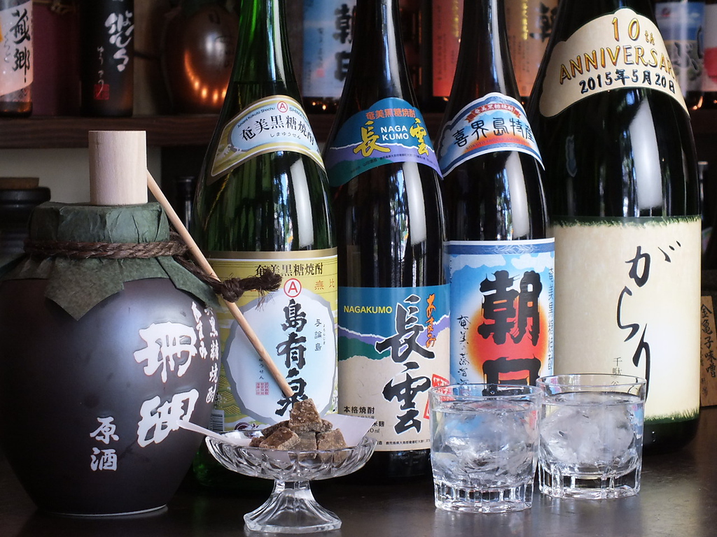 黒糖焼酎を添えて