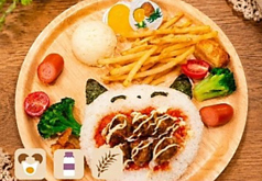 ネコのハンバーグプレート