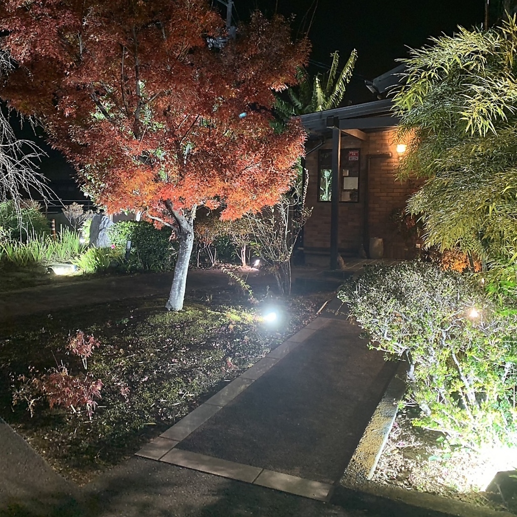 夕暮れ後はライトアップされた庭園をお楽しみ頂けます。