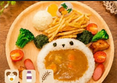 パンダのカレープレート