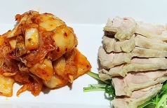 C：蒸し鶏＋キムチ