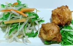 D：唐揚げ＋味付けもやし