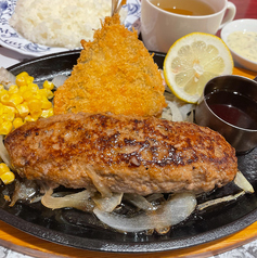 100%ビーフシャミケバブ手ごねハンバーグ&アジフライ(ハンバーグ150g)