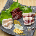 料理メニュー写真&nbsp;熊本直送！新鮮馬刺し「3種」盛り合わせ